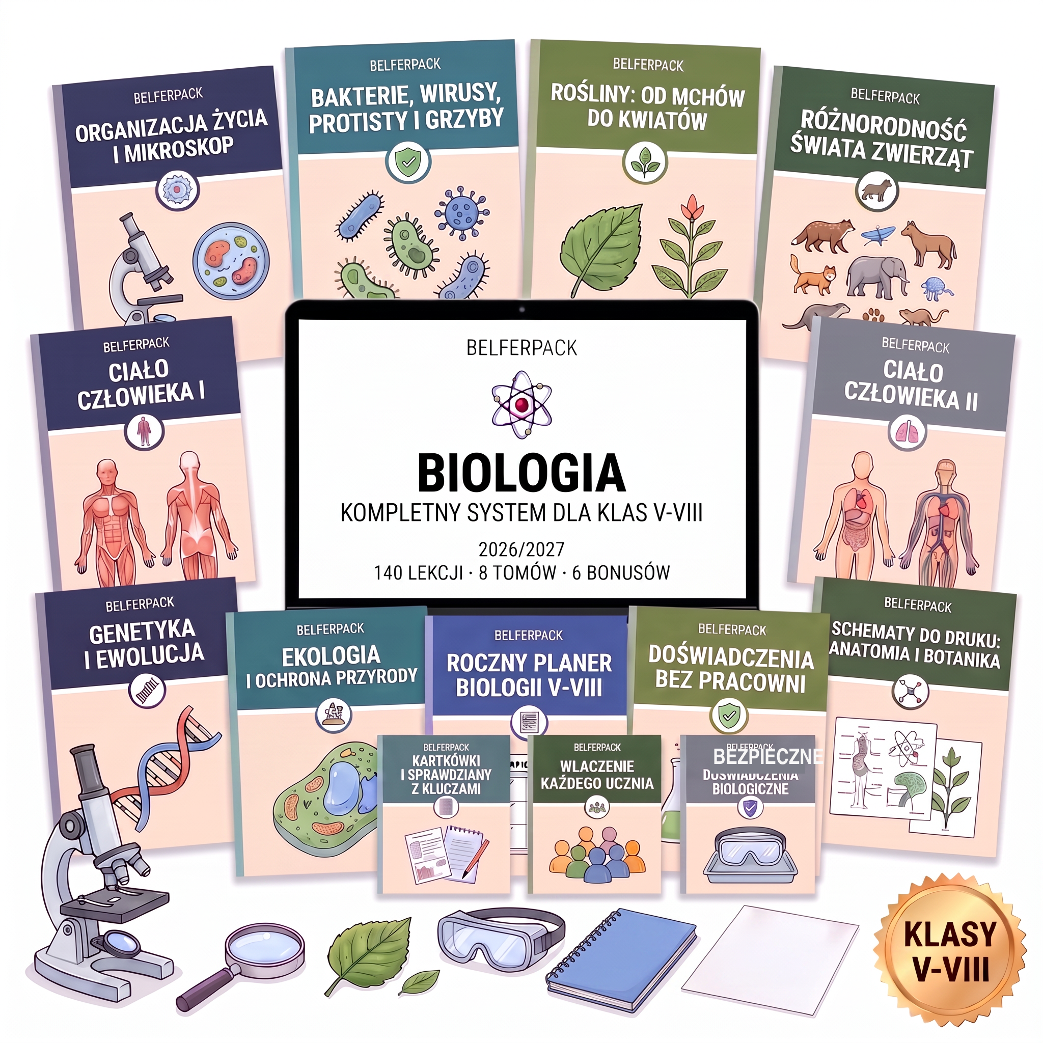 BelferPack Biologia: 140 lekcji dla klas V-VIII