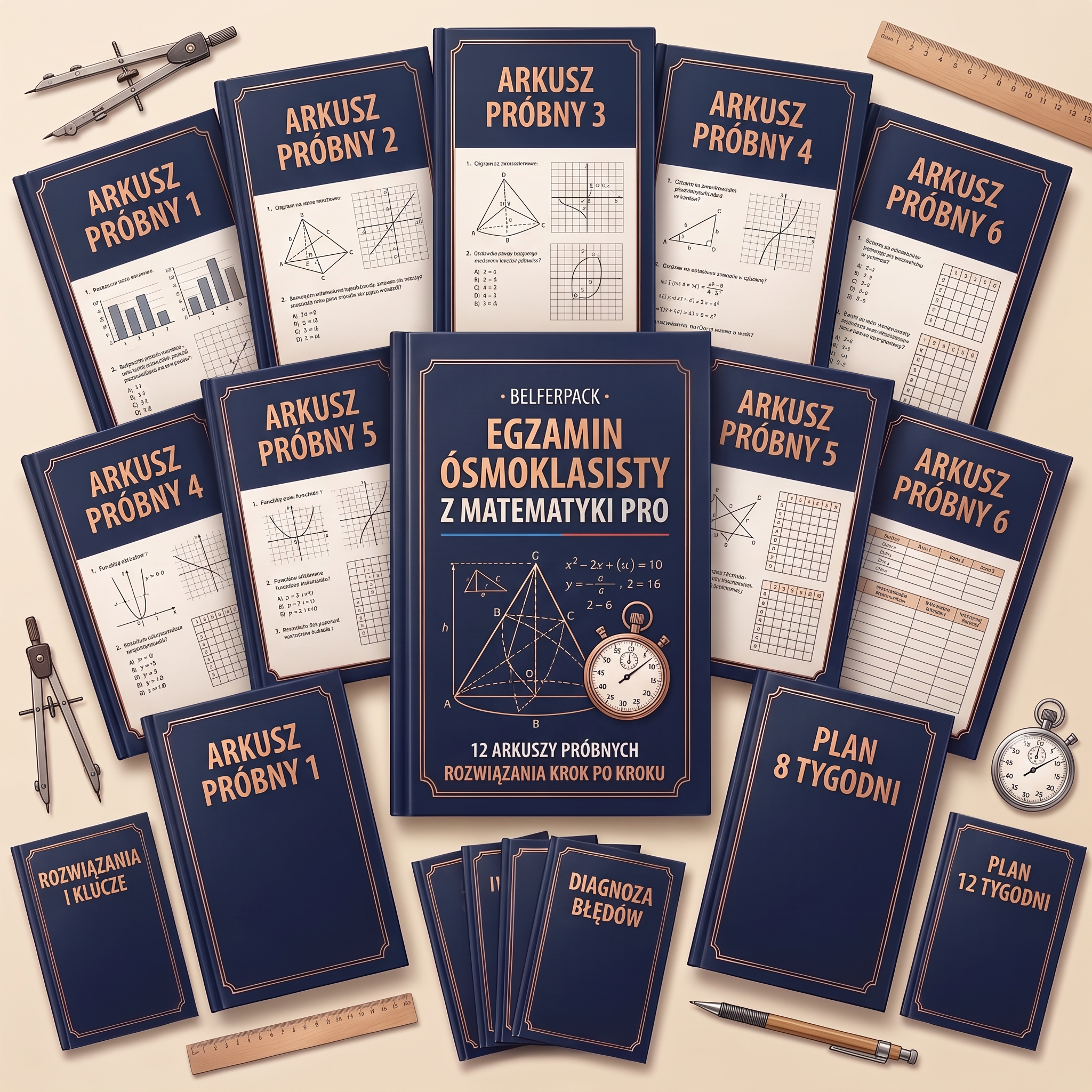 Egzamin ósmoklasisty z matematyki PRO: arkusze próbne i plany nauki
